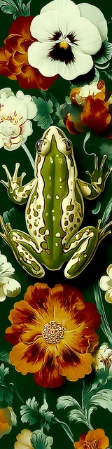 Free printable frog bookmark featuring frog from above